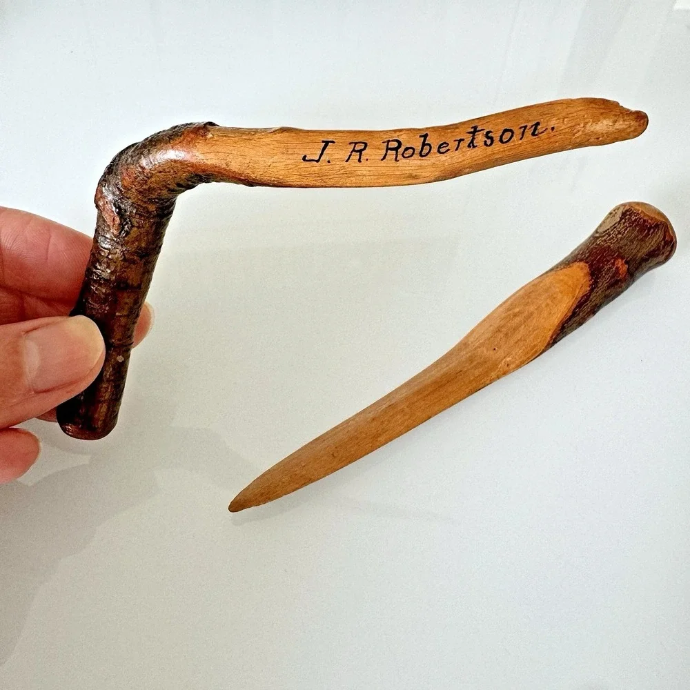 VTG Antique Camp Michikinikwa Indiana Carved Letter Opener Chief Little Turtle
